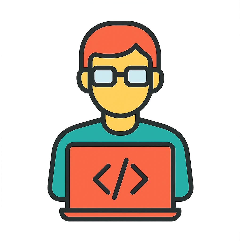 developer icon with laptop, clean, modern, minimal, suitable for UI, no text emoji