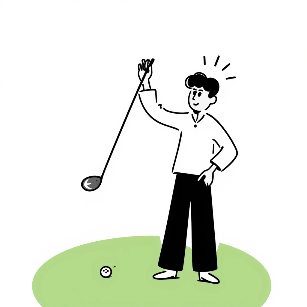 A golfer hitting a slice emoji