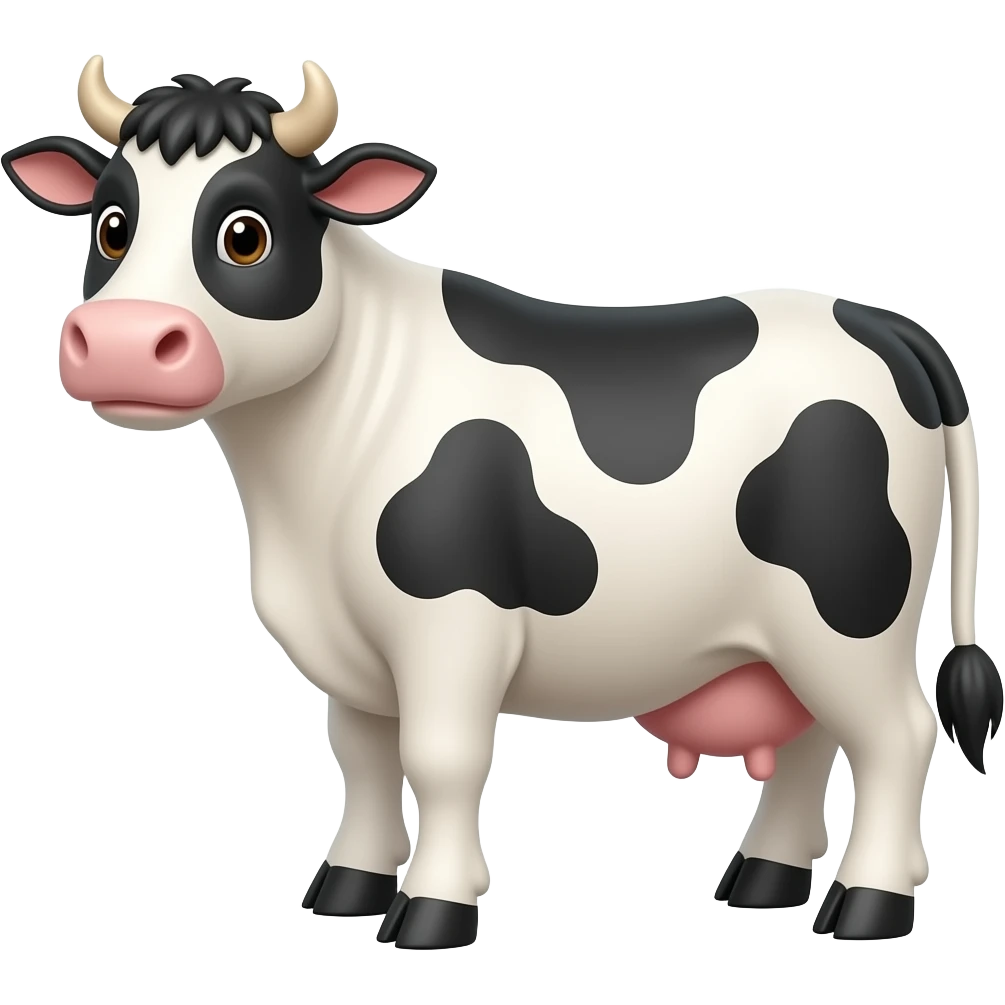 Cartoon 2d cow emoji