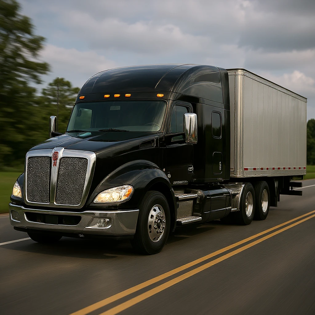 Ensure there are no external air filters on this 2026 Kenworth T680 Flat Top semi sleeper, keep photorealistic style and flat top sleeper cab prominent, no background. emoji