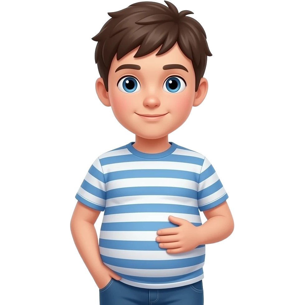 Emota chłopak ma 14 lat i ma okromniejszy brzuch a ciało troszkę chuda/normalne emoji