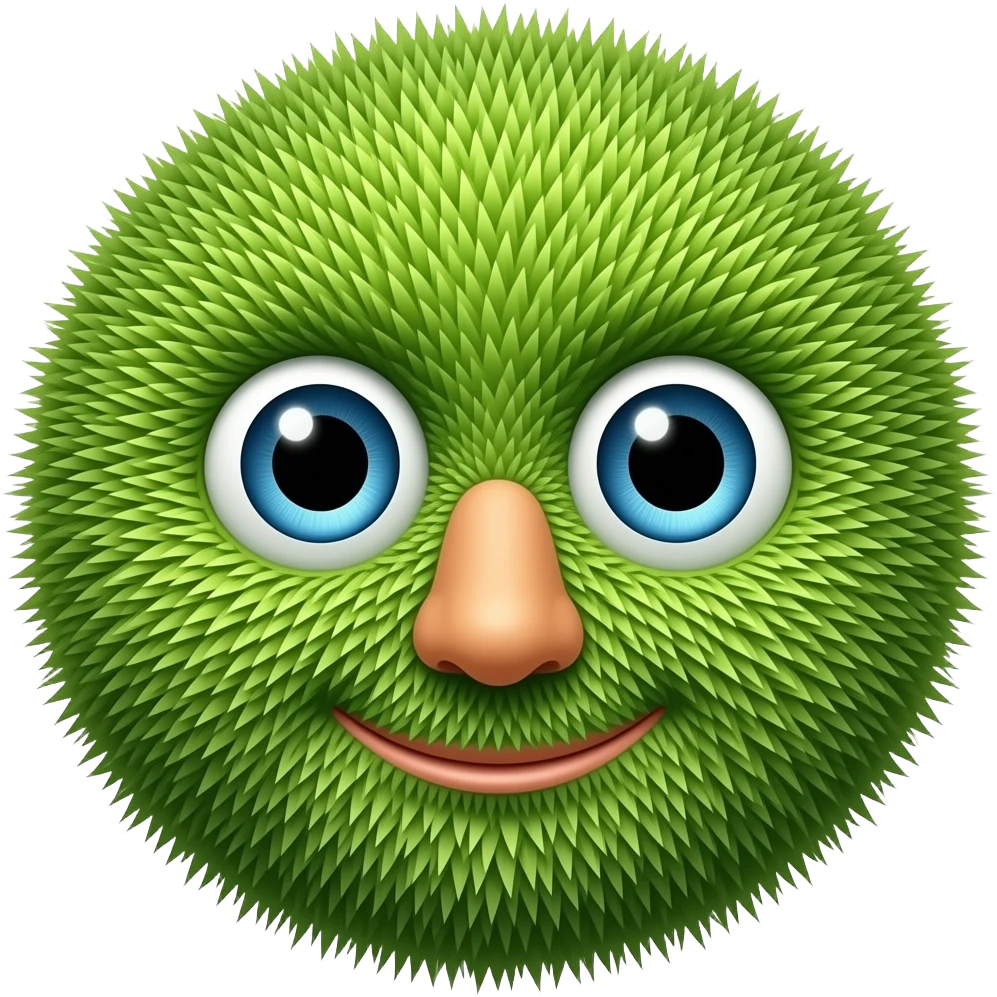 two eyes a nose and a mouth on grass emoji