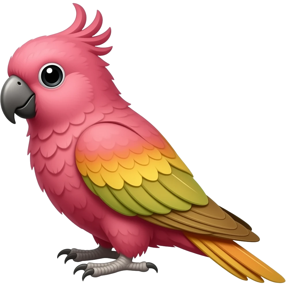 Pink and orange parrot emoji