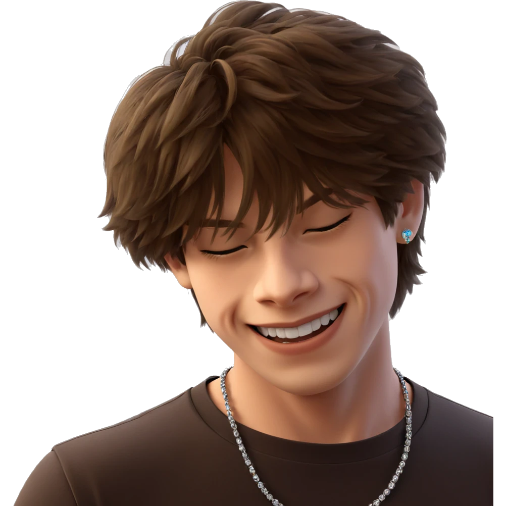 smiling boy with jewelry emoji