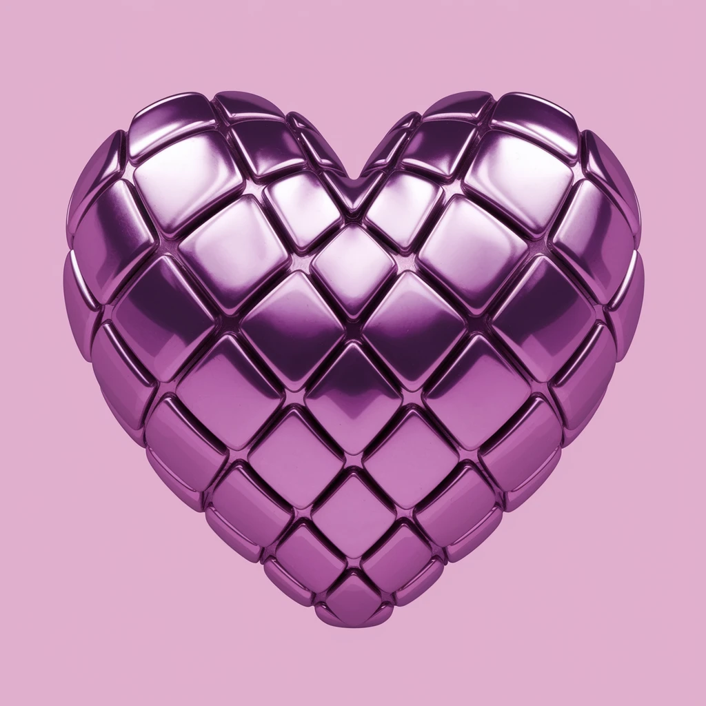 heart with a metallic purple finish emoji