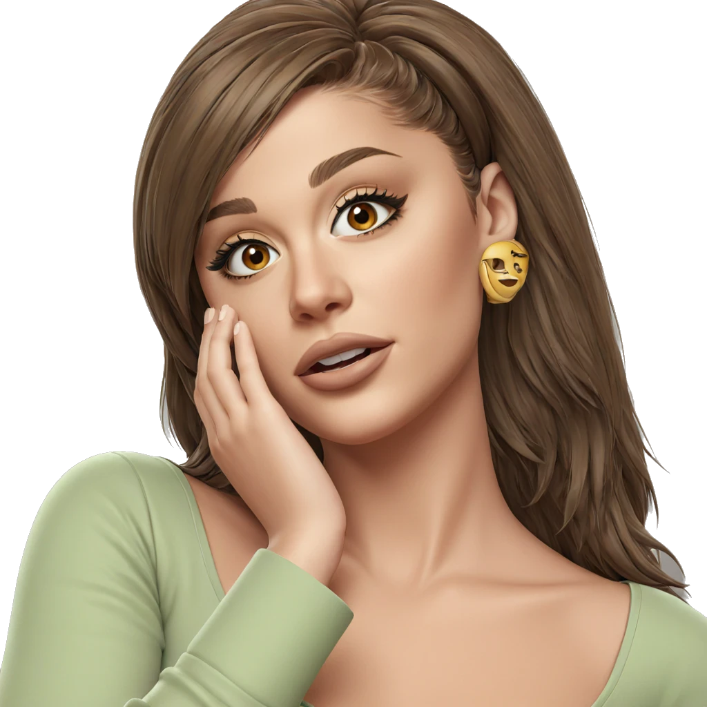 girl with brown hair gazing emoji