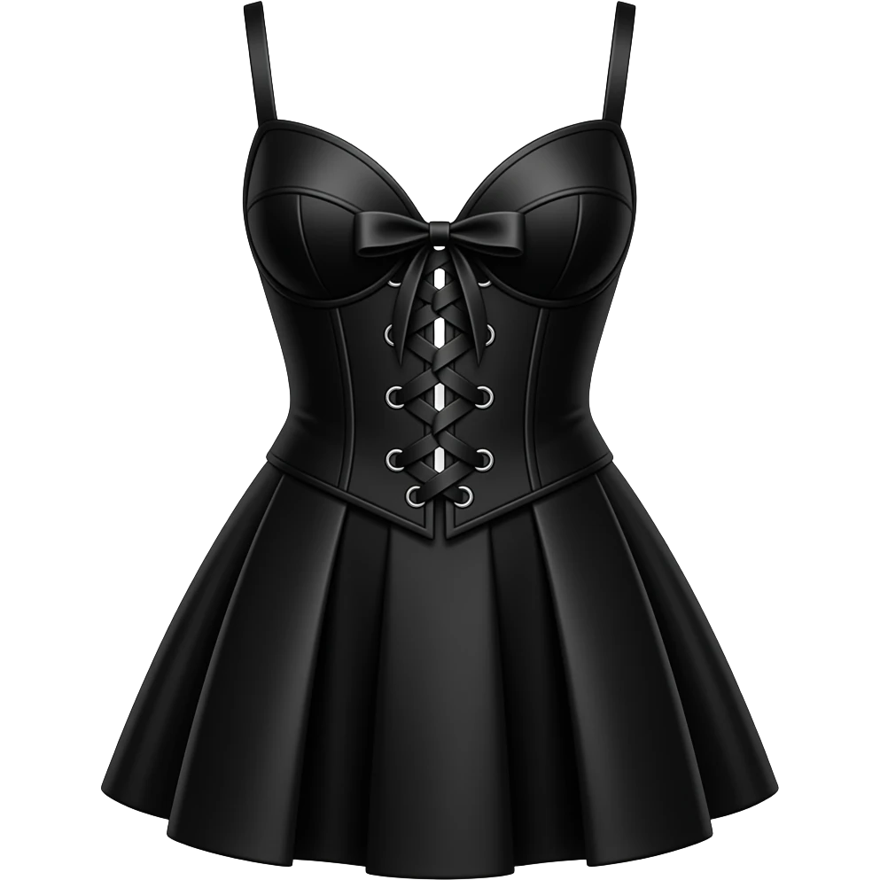 Dolce and Gabbana, ultra realistic,highly detailed, corset black mini dress, no human figures, must have transparent background emoji
