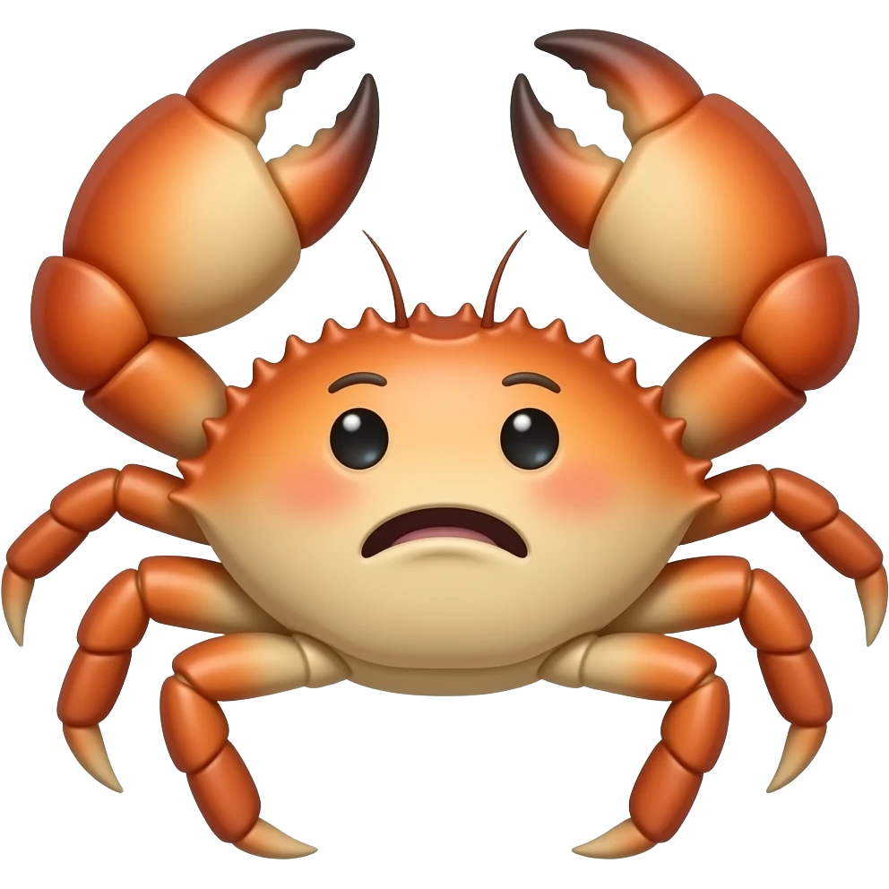 A crab with ailing on his back emoji