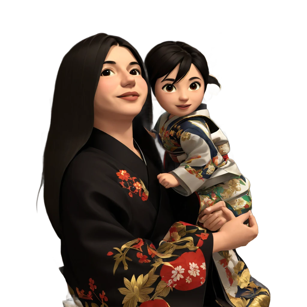 japanese siblings in traditional attire emoji