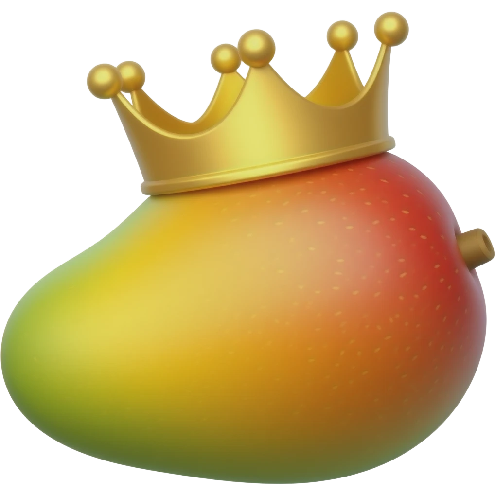 Crown on top of a Mango emoji
