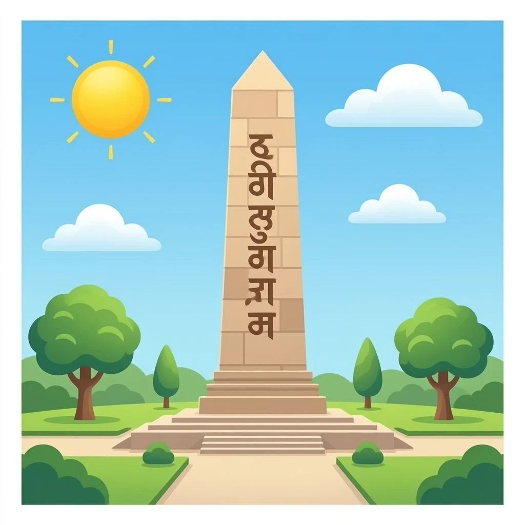 National emblem Ashoka pillar scripted in Sanskrit as satyamev vijayte emoji