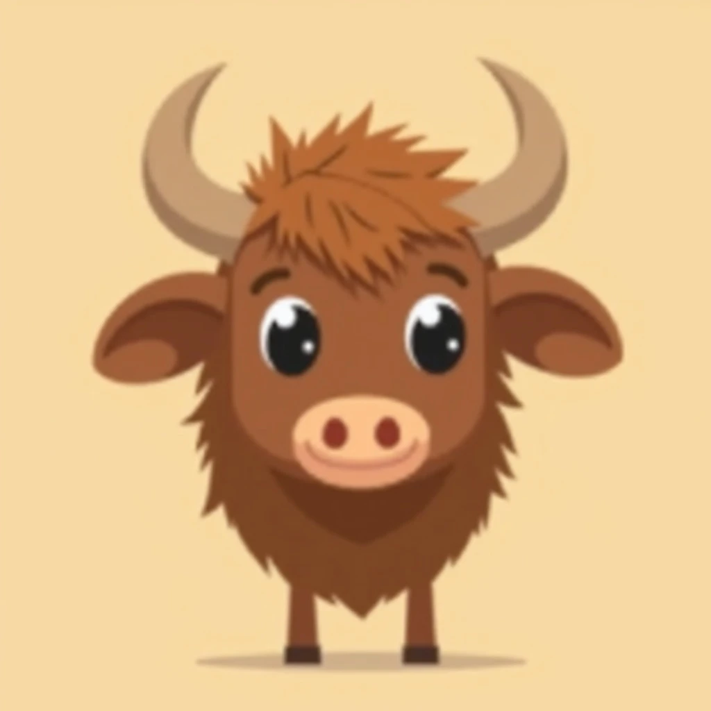 Flat design style yak emoji