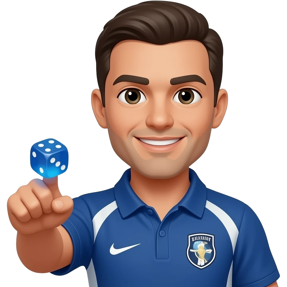 coach in a blue shooting dice emoji
