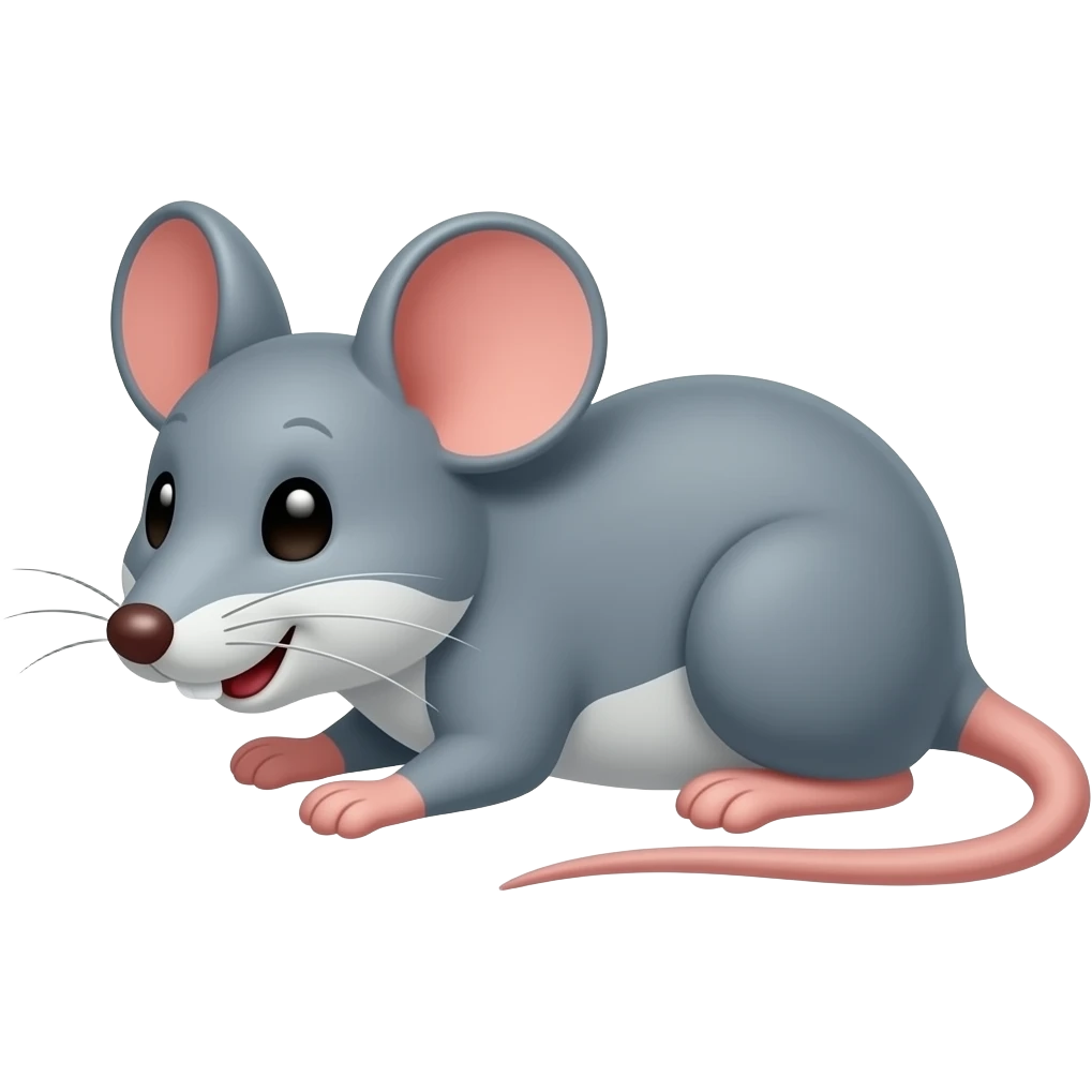 Cartoon 2d mouse on fours legs emoji