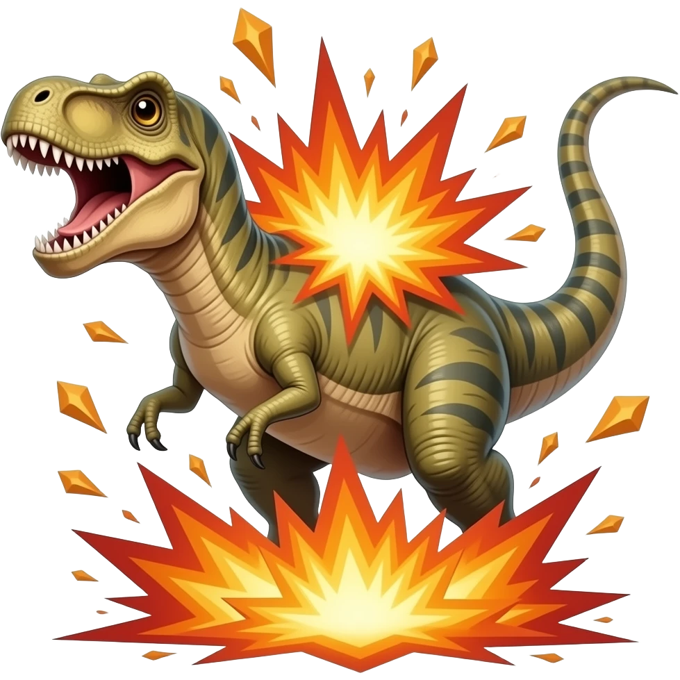 Exploding dinosaurs emoji