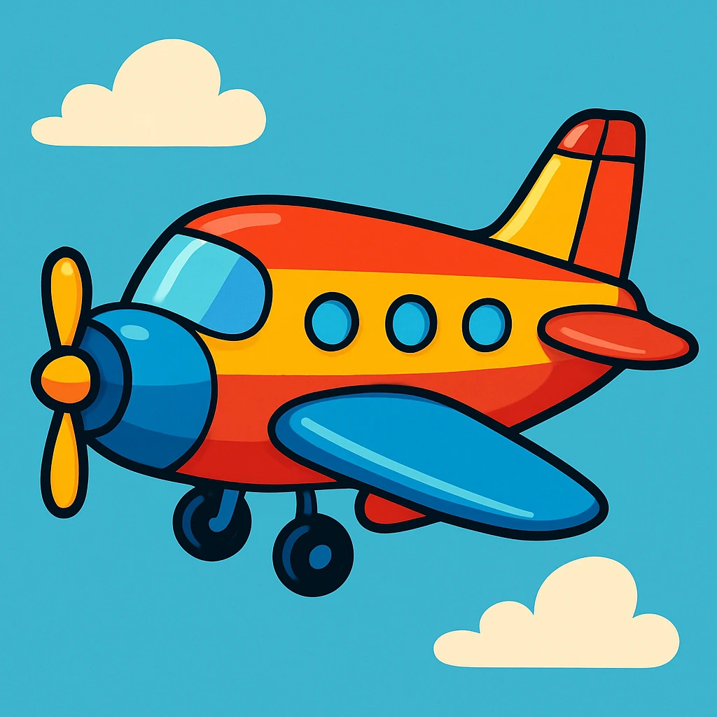 airplane, vibrant toon style emoji
