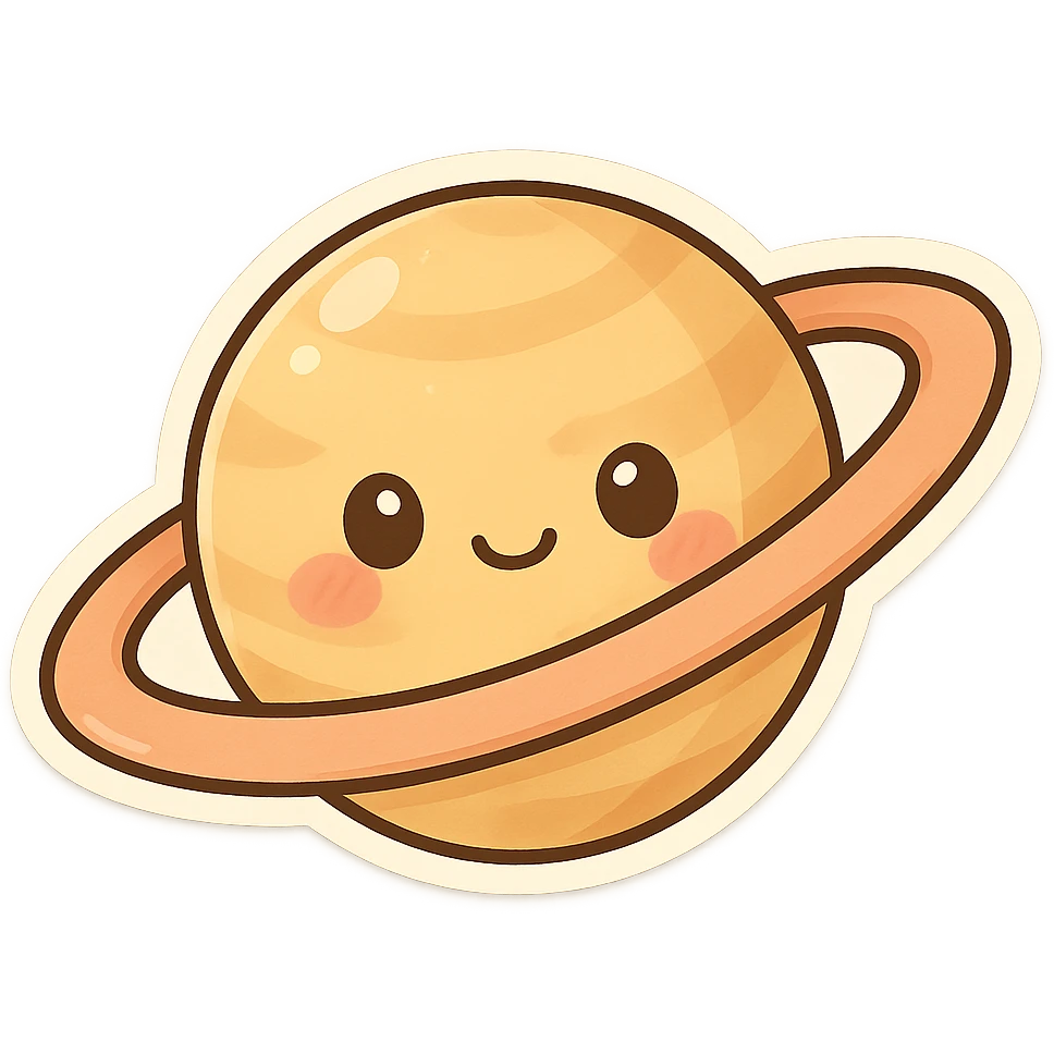 一个可爱的土星 emoji