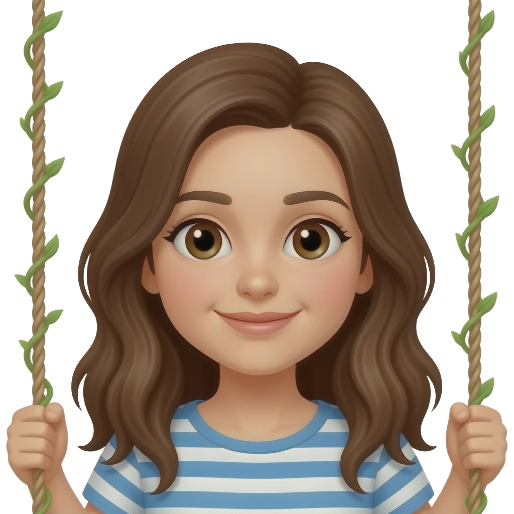 girl swing brown hair emoji