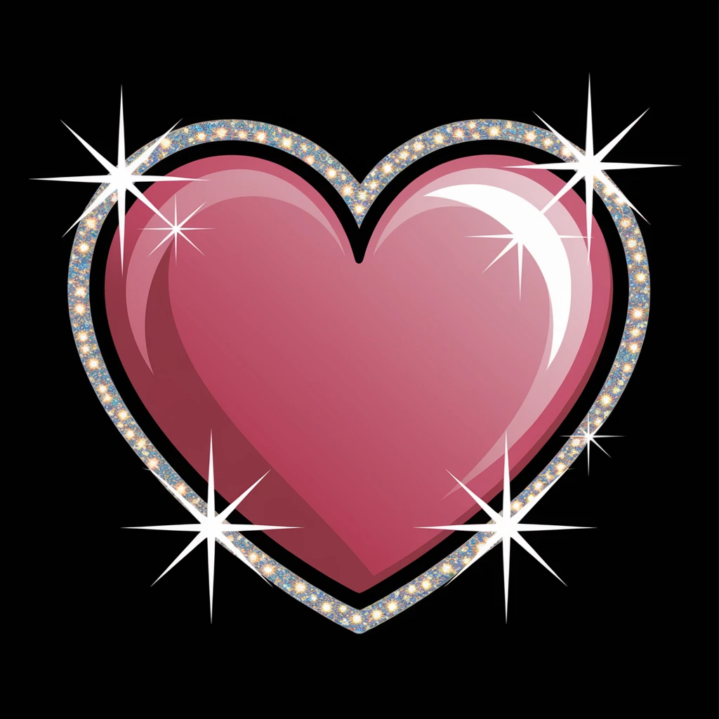 heart with a sparkling holographic border emoji