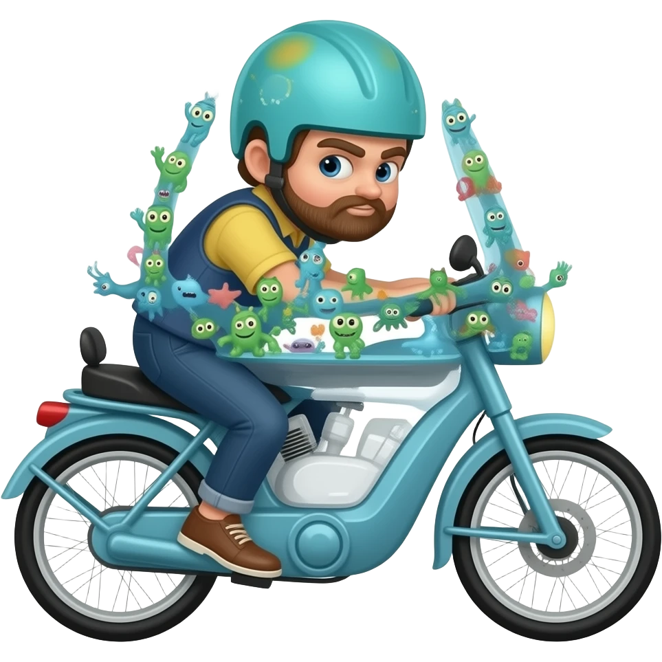 100000 Little monster  in the car and bike emoji