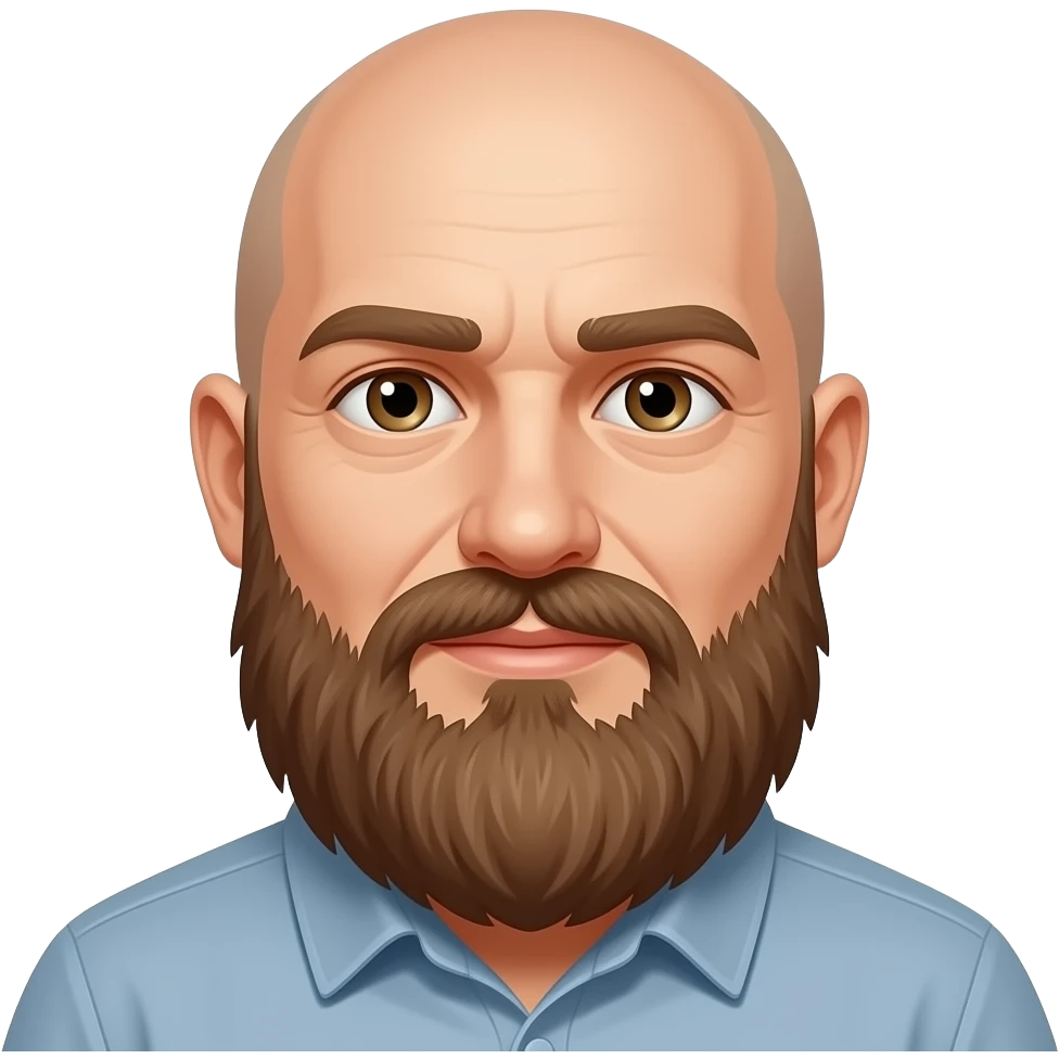 Bald russian man with beard emoji