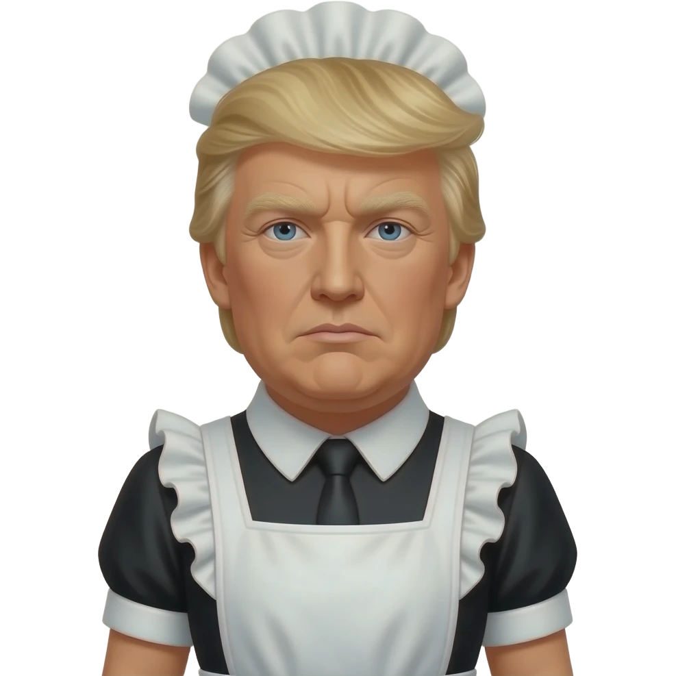 donald trump wearing a maid dress emoji