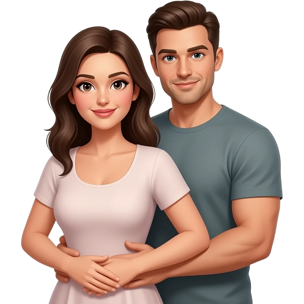 vrouw staat met haar rug naar de man sexy met zijn armen om haar heen  met armen om haar middel emoji