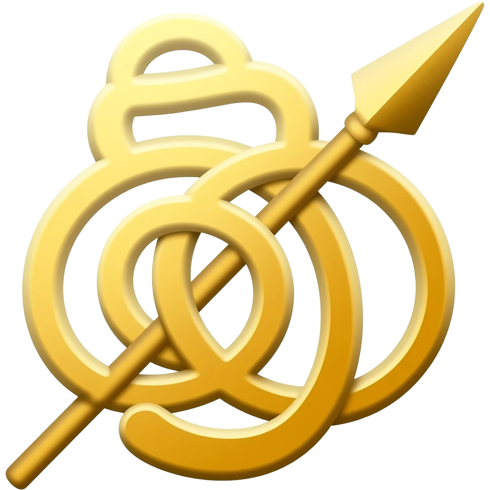 Gold spear up right with  ௐ emoji