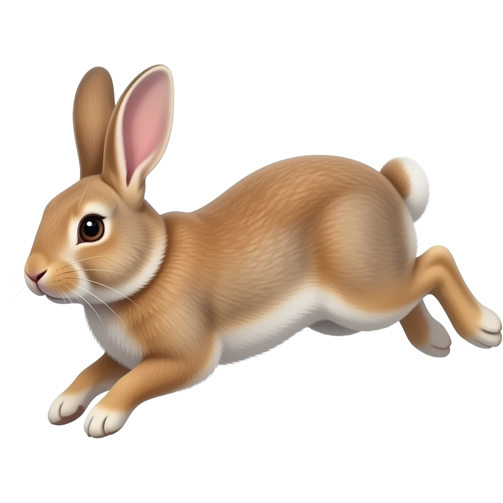 Rabbit with four feet on the floor and it's jumping emoji