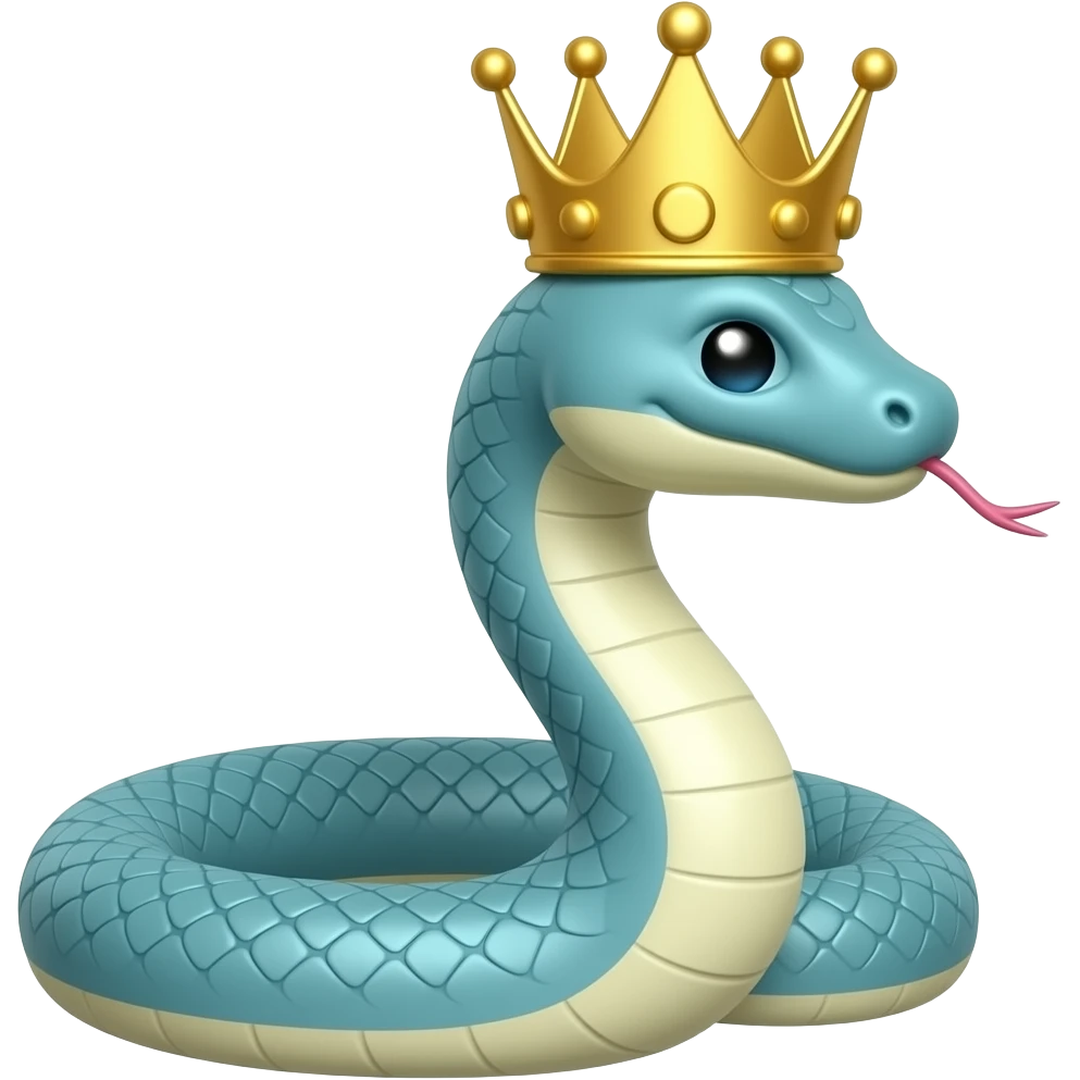 full body Shesha Naga emoji facing towords right side with gold crone emoji