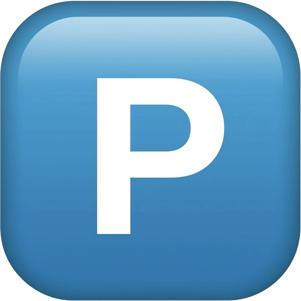 Буква P на синем фоне emoji