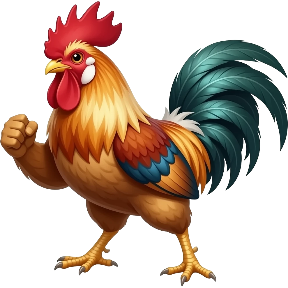 Gallo de pelea desafiante emoji