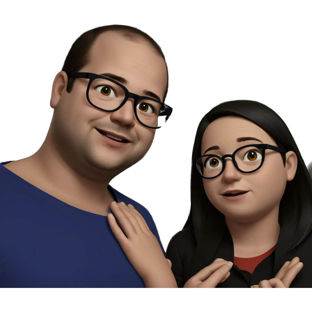 girl and boy with glasses emoji