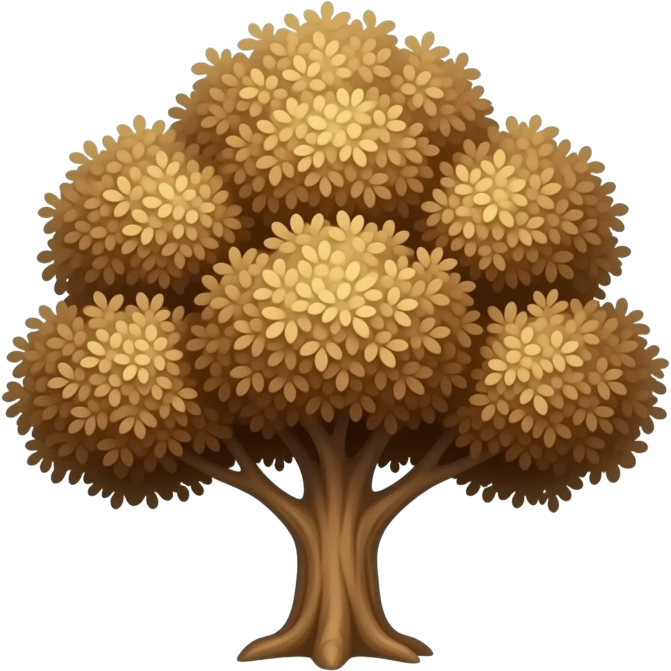 a bronze color tree emoji