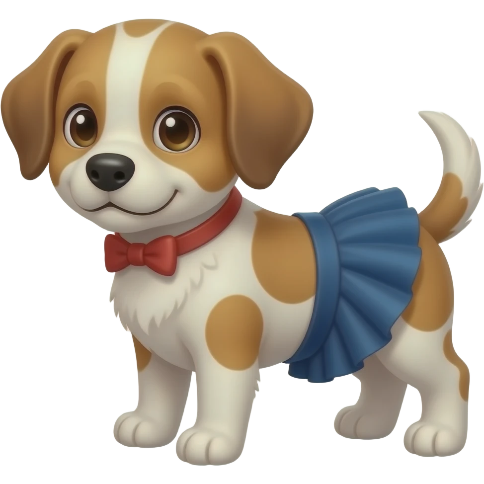 Puppy with skirt emoji