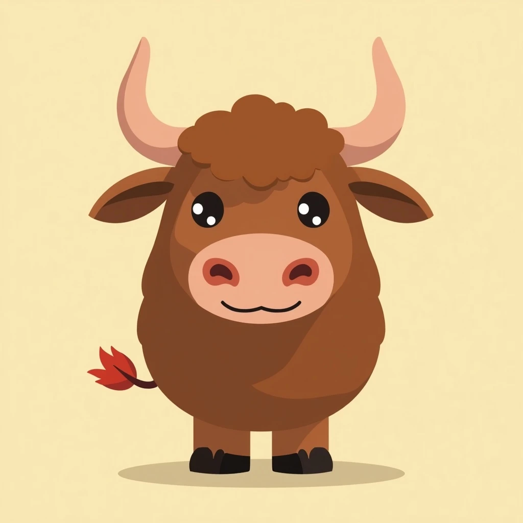 Flat design style yak emoji