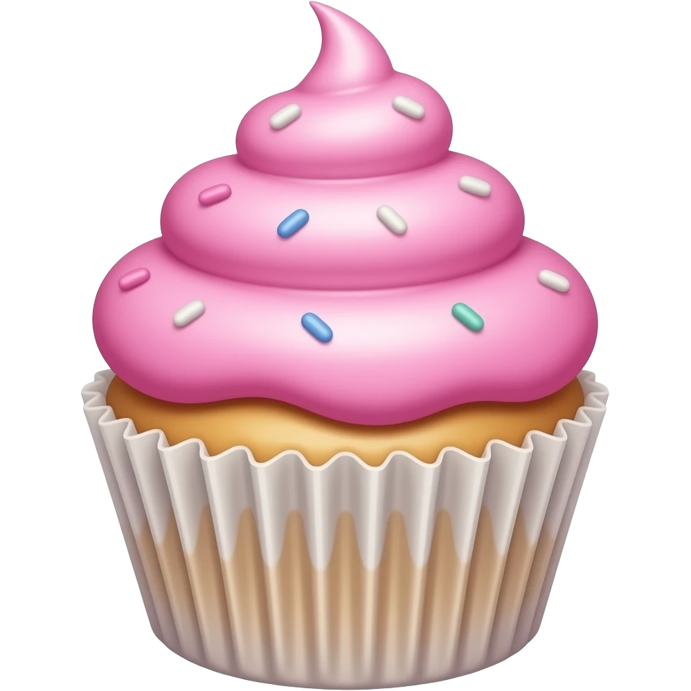 Cupcake with pink icing emoji