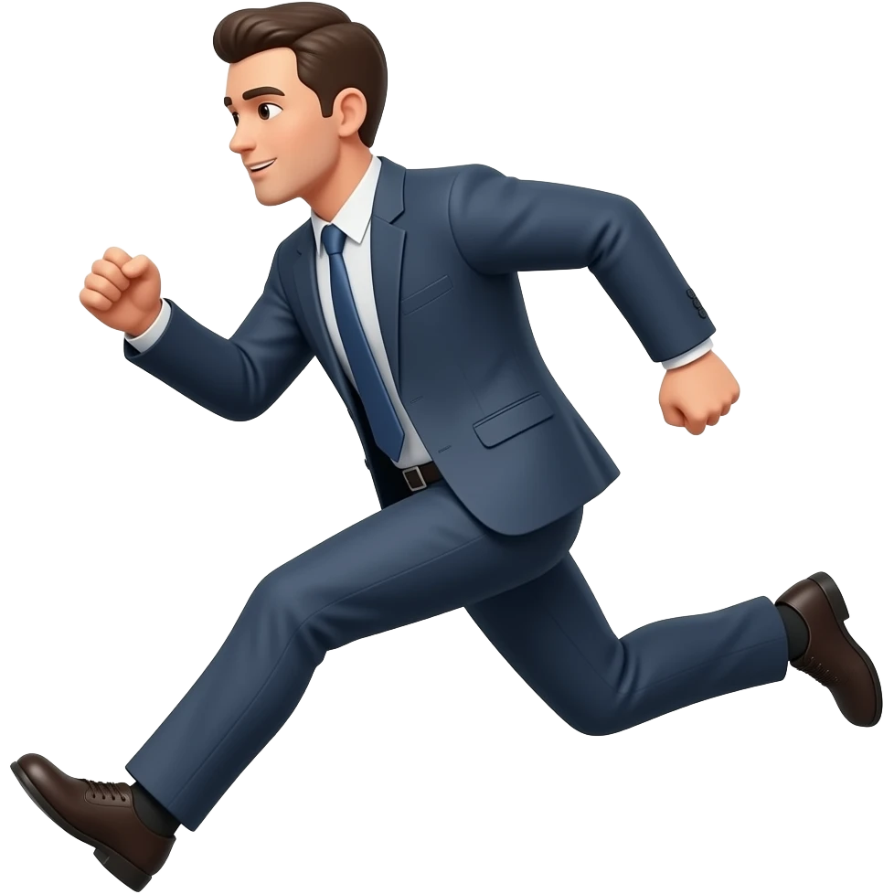 late running businessman emoji