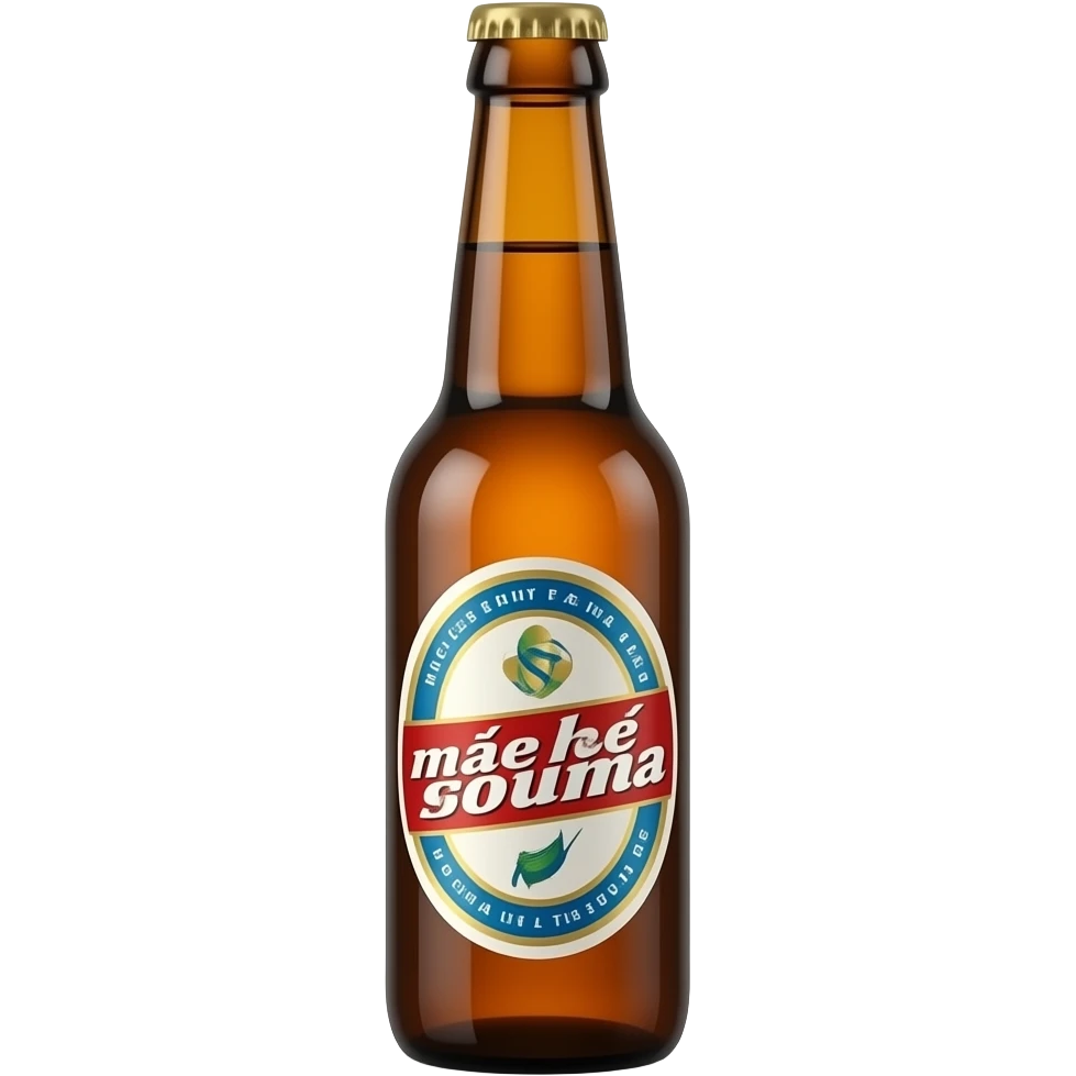 garrafa de cerveja com logo a dizer "mãe há só uma" emoji