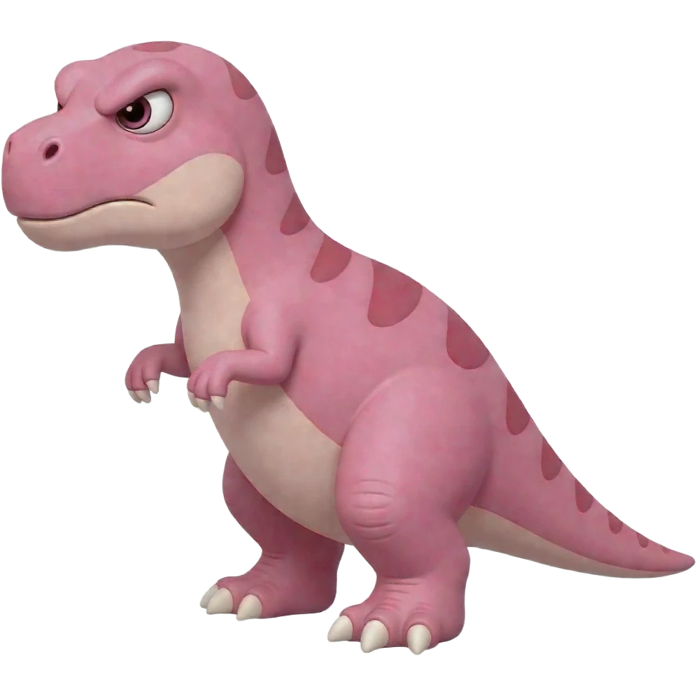 pink dinosaur original emoji angry full body side view small eyes emoji