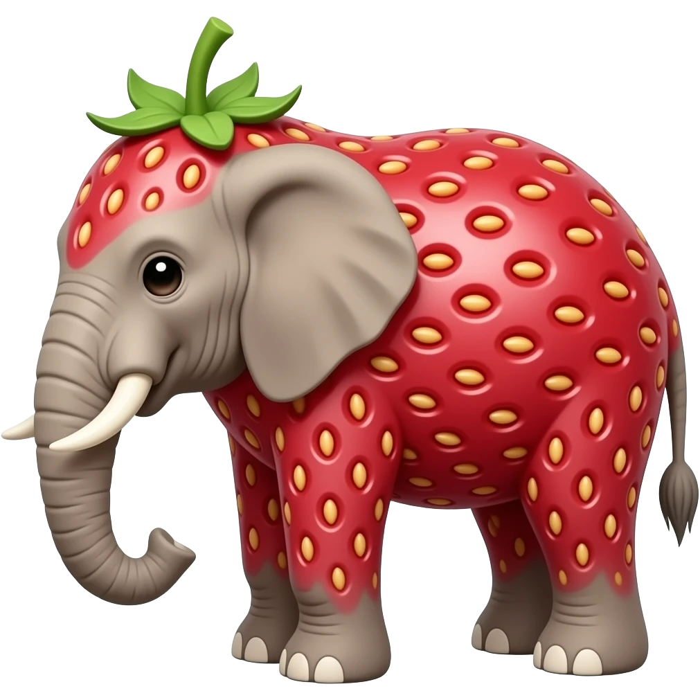Strawberry elephant emoji