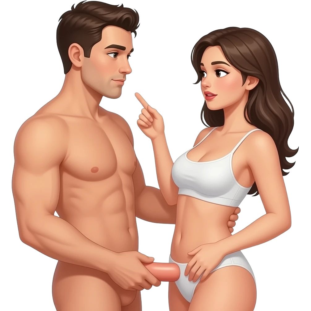 naked man and woman engaged in sex with a view of man’s penis inserted into woman’s vagina emoji