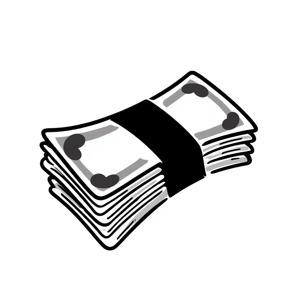 A bundle of dollars emoji