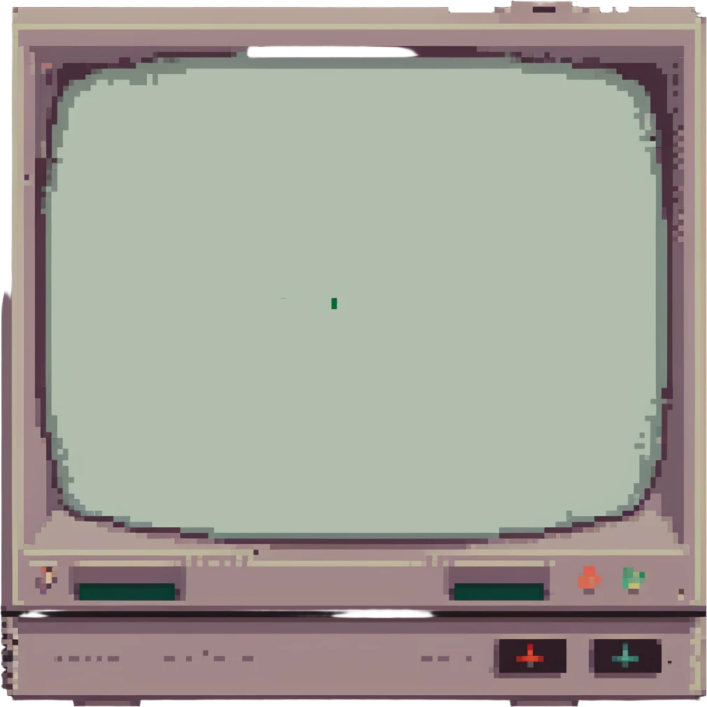 CRT screen cracked with a blinking “404” emoji