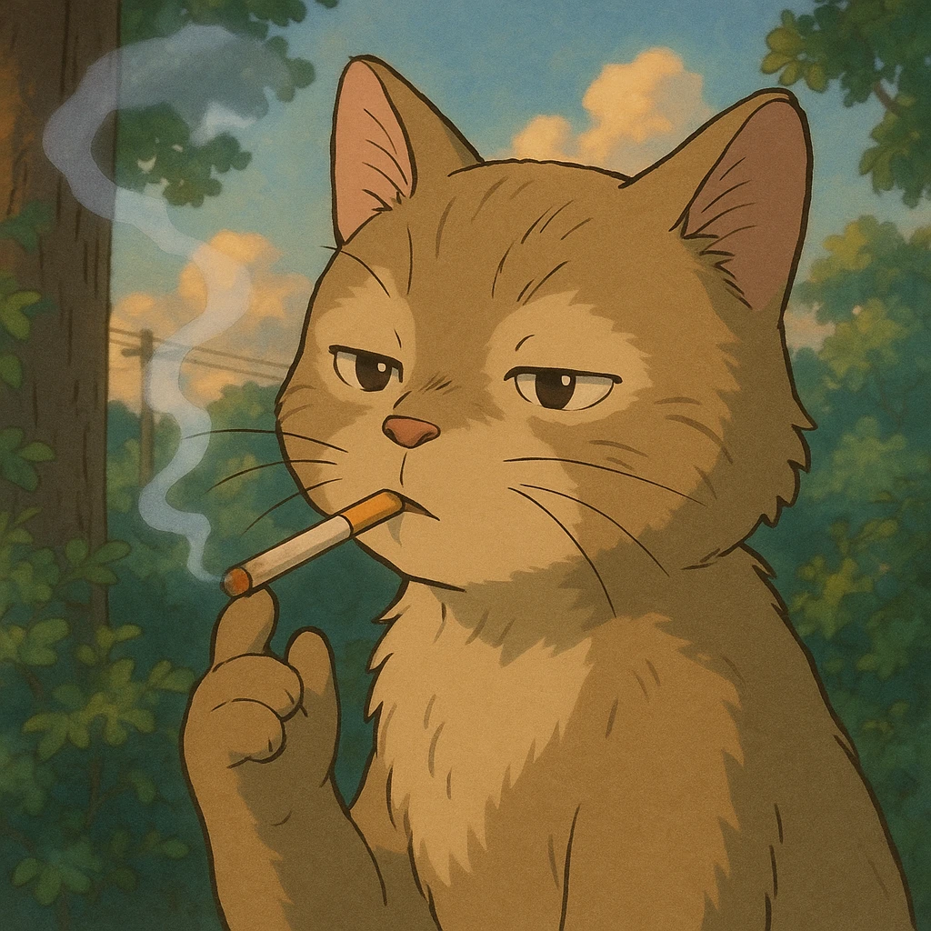 cat with sigarette emoji