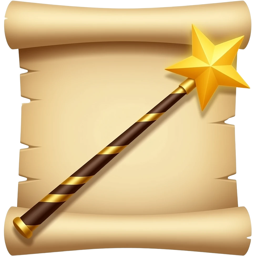 Magic wand on a document emoji