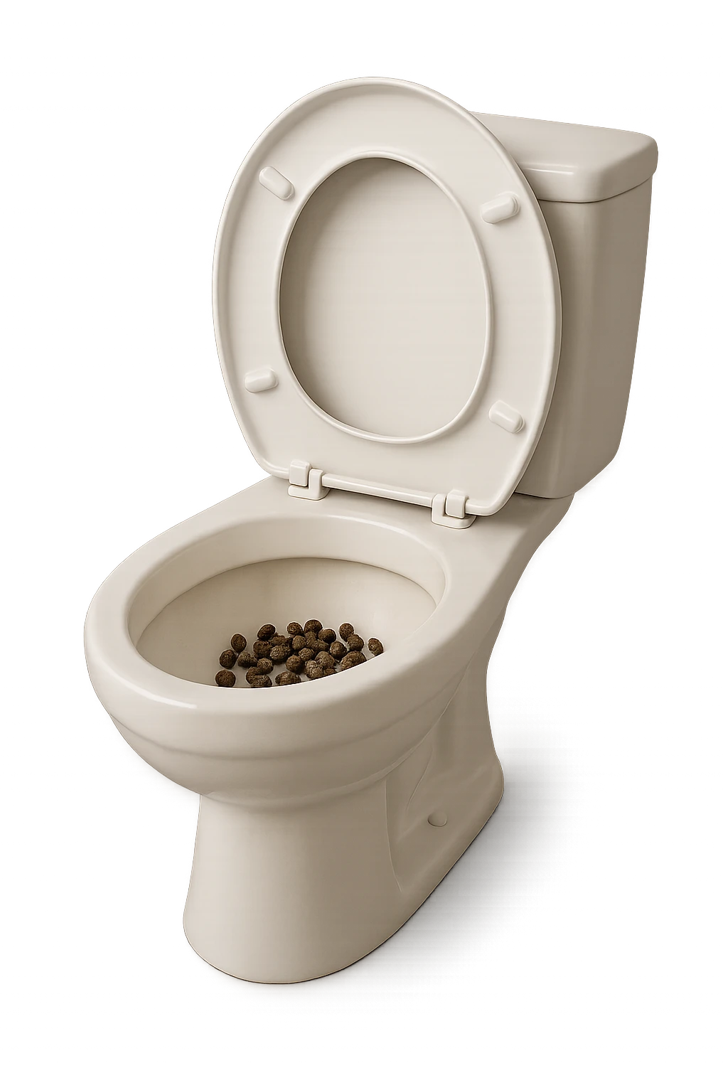 wc dentro cui cadono feci di animale a pallini, iperrealistico 4k emoji