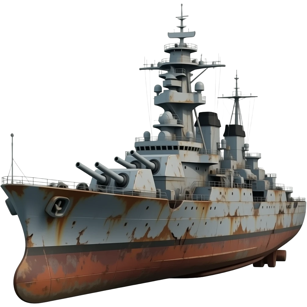 destroyed warship rusty emoji