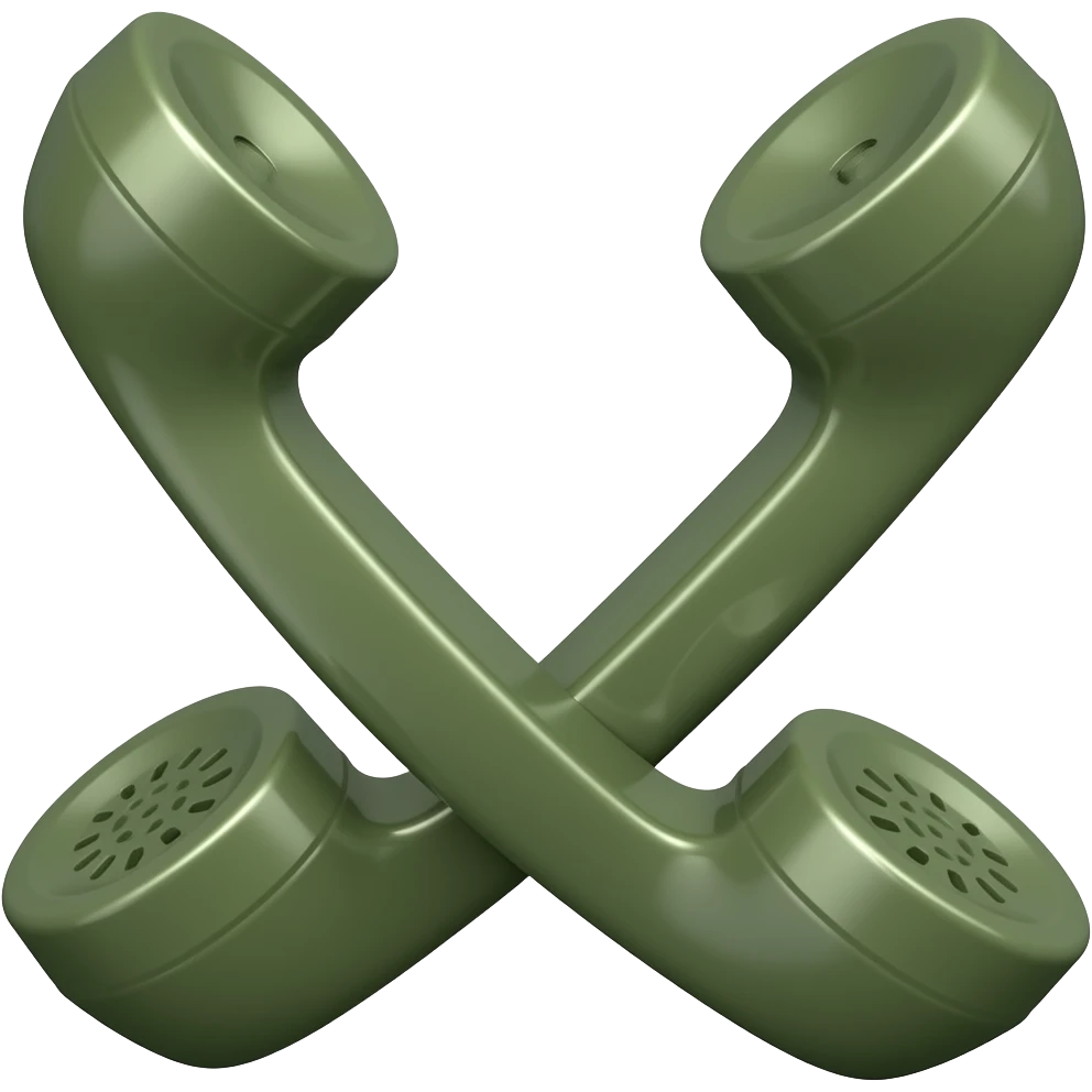 phone handset is dark olive green emoji