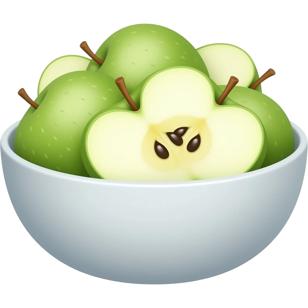 bowl of green apple slices emoji